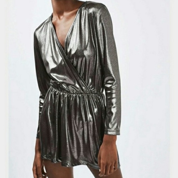 TOPSHOP Metallic Romper - Picture 1 of 3